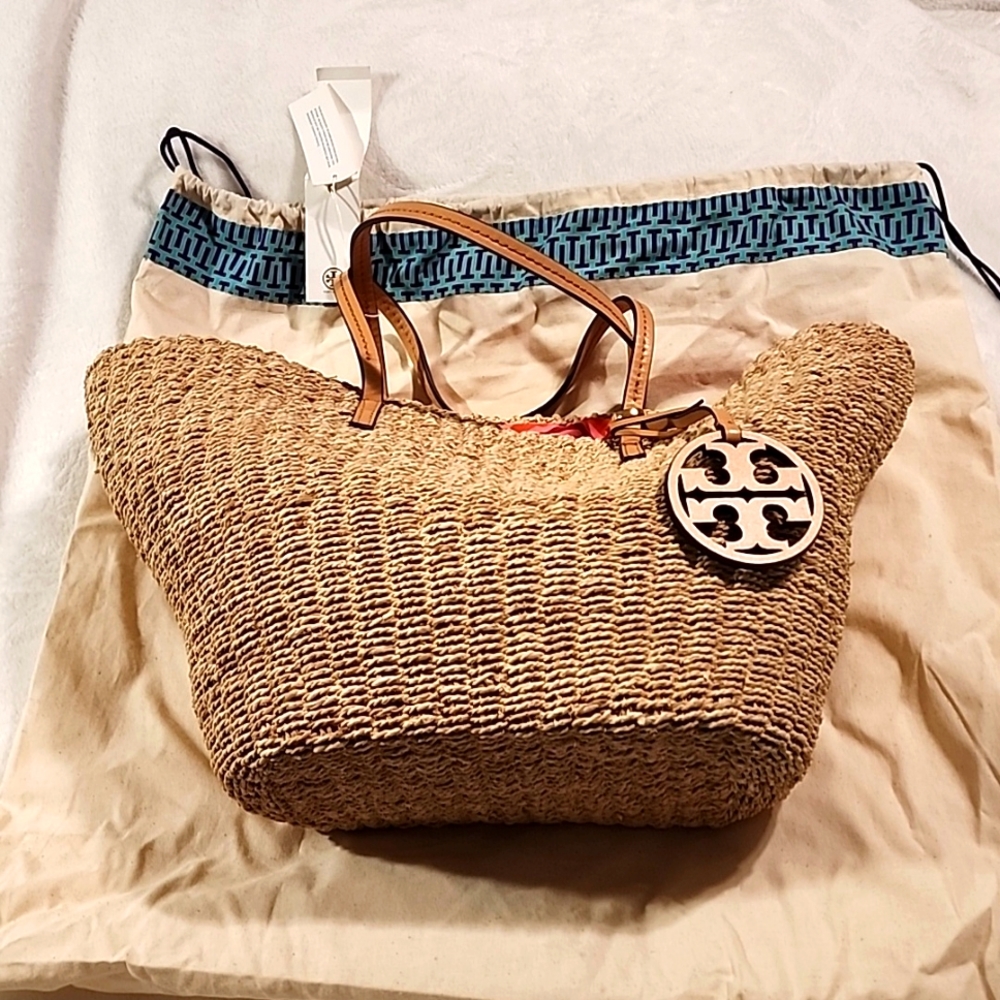Tori Burch Large Straw Tote